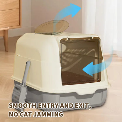 Double Door Cat Litter Box, Allowing Cats To Enter The Bathroom More Smoothly And Reducing Crowding