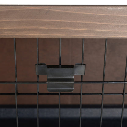Wooden Rabbit Hutch w/ Dividers Asphalt Roof for Small Animals & Outdoors, Brown