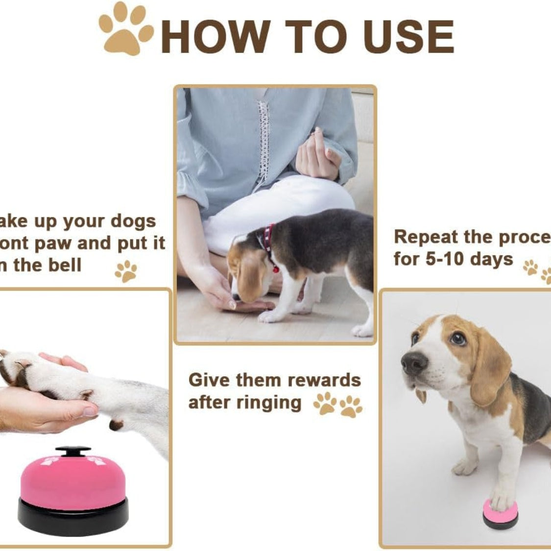 2 Pack Dog Door Bells Dog Doorbell To Go Outside Puppy Train Bell For Dogs To Ring