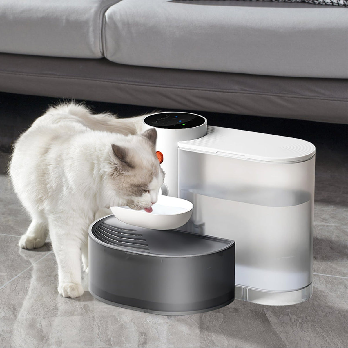 1Pc Smart Pet Water Fountain Automatic Cat Water Dispenser 3L Cordless Rechargeable Dog Water Fountain Self-Refill With 3 Adjustable Volume 3 Time Intervals Touch Control