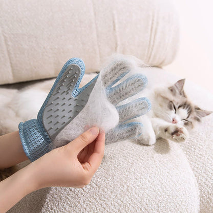 2in1 Double Sided Pet Grooming Glove, Deshedding Massage Brush Mitt For Cats & Dogs, Remove Loose Fur On Pets & Furniture, Easy Clean