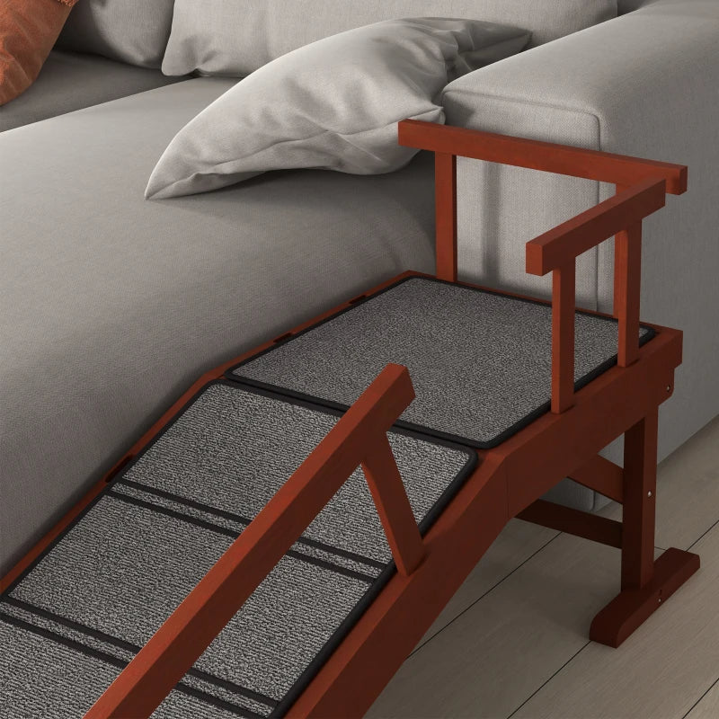 PawHut Wooden Dog Ramp With Removable Guardrails, Non-Slip Surface,