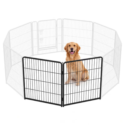 Metal Material, Foldable Pet Fence With A Door, Suitable For Small, Medium And Large-sized Dogs Outdoors