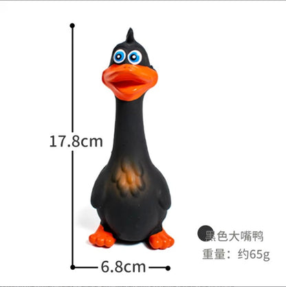 US LOCAL STOCK Hiphoppet New Latex Interactive Dog Chew Toys Cute Duck Shape Squeaky Pet Dog Interactive Boredom Buster Toys