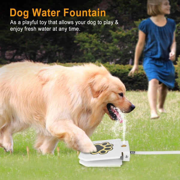 Dog Water Fountain Outdoor,No Electricity Step-On Activated Pet Sprinkler,Paw-Controlled Drinking Dispenser For Large & Small Dogs,Automatic Waterer For Yard, Garden, Lawn