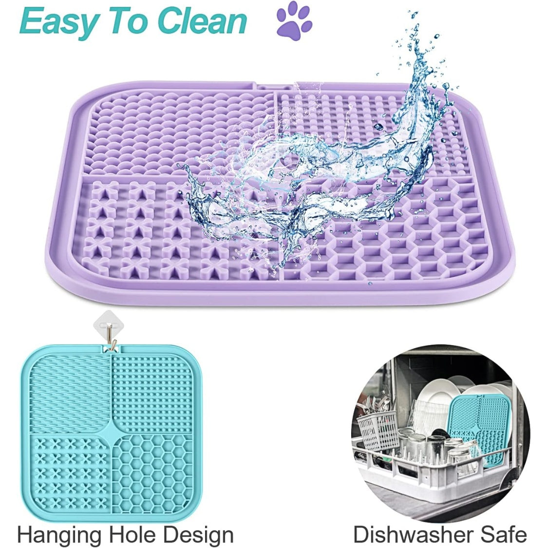 Lick Mat For Dogs  Cats 2 Pack, Slow Feeder Licking Pad With Suction Cups For For Anxiety Relief And Boredom Reducer, Perfect For Bathing Grooming