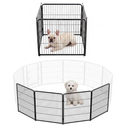 Metal Material, Foldable Pet Fence With A Door, Suitable For Small, Medium And Large-sized Dogs Outdoors