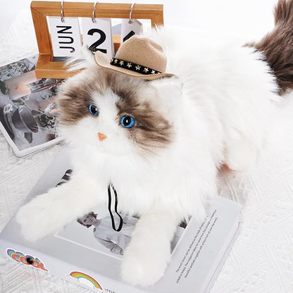 choyaxo Pet Cowboy Costume Cosplay Cap Halloween Costumes for Dogs Cat Pet Party Decoration Mini Cowboy Hat (Khaki, Small)