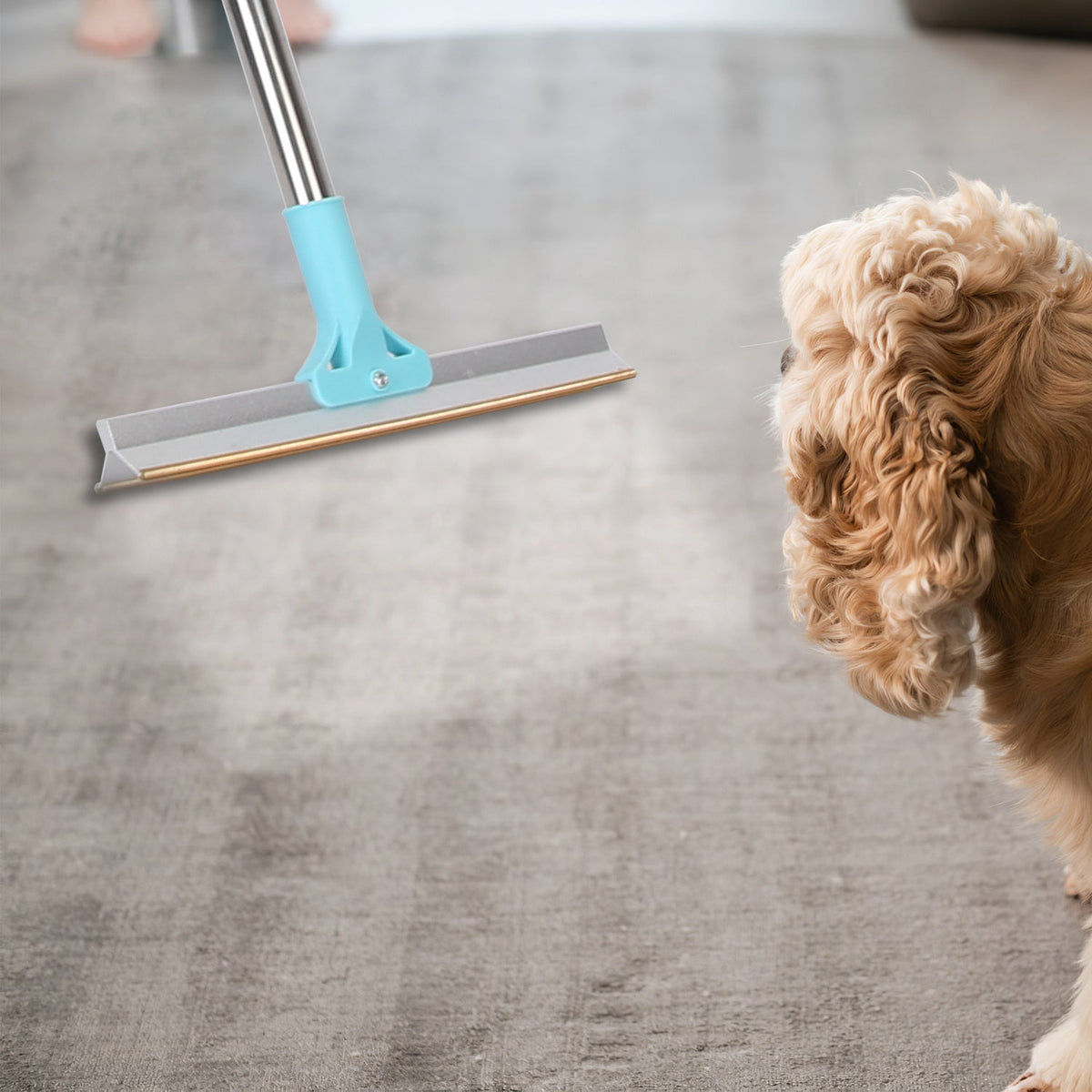 1Pc Pet Hair Removal Rake With 54.33in Adjustable Telescopic Rod Multi-Fabric Dog Cat Hair Scraper Lint Shaver For Carpet Rug Clothes Couch