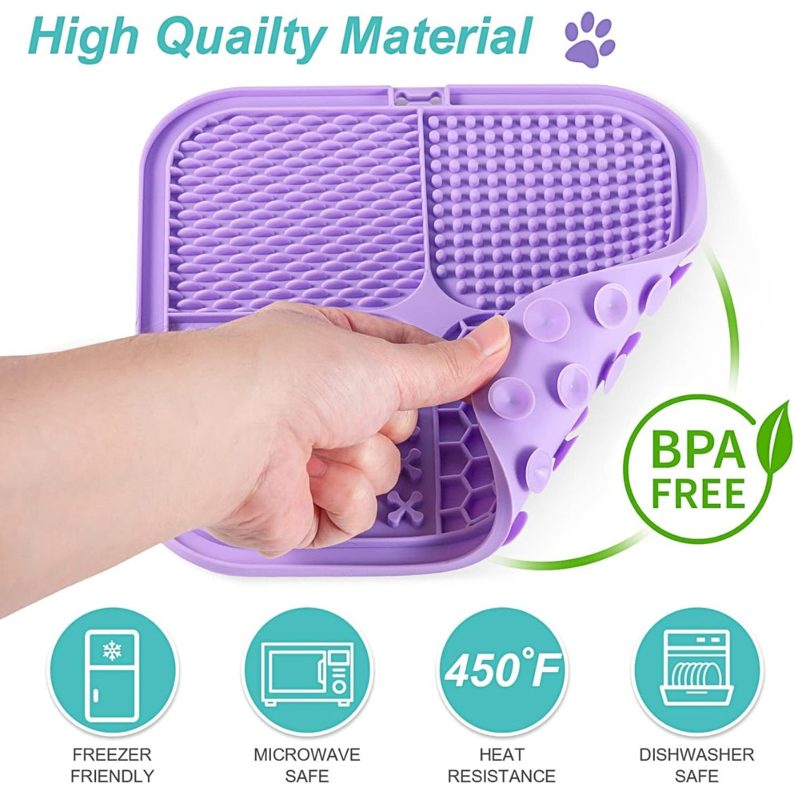 Lick Mat For Dogs  Cats 2 Pack, Slow Feeder Licking Pad With Suction Cups For For Anxiety Relief And Boredom Reducer, Perfect For Bathing Grooming