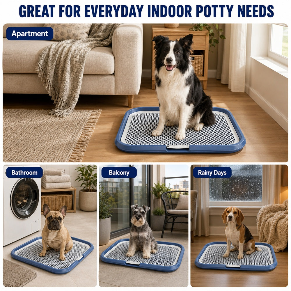 Dog Potty Tray With Removable Grating, Leak-Proof Indoor Dog Toilet For Puppy Training