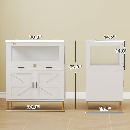Hamster Cage with Storage Cabinet, Small Animal Cage with Pull Out Drawer and Acrylic Panels, 30" x 19.5" x 36"