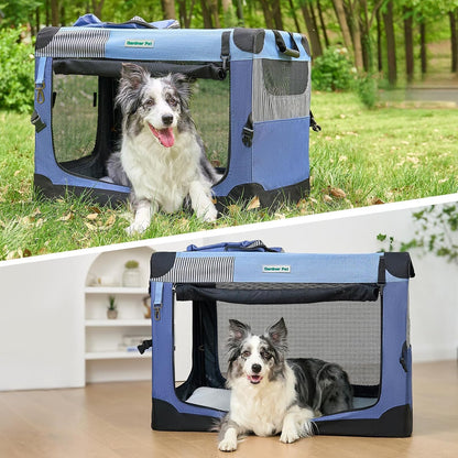 Gardner Pet Foldable Dog Crate, Grey, 66 X 48 X 48 Cm, Cats And Dogs Up To 15 Kg