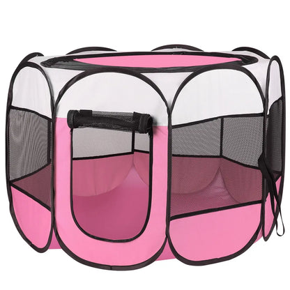 Portable Foldable Pet Playpen Exercise Pen Kennel Removable Zipper Top And Bottom Water Resistant Indoor Outdoor Use For Dogs Cats Other Pets