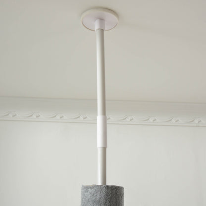 100" Cat Tree Height Adjustable Floor-to-Ceiling 4-Tier Kitty Climbing Activity Center Condo Cat Toy with Scratching Post Hanging Balls Play Rest Post Pet Furniture Grey