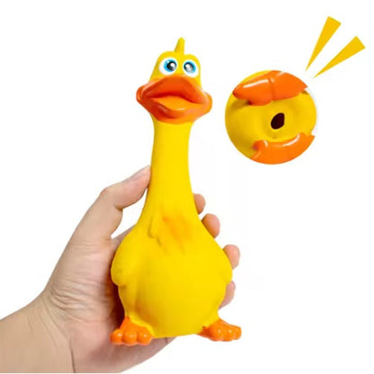 US LOCAL STOCK Hiphoppet New Latex Interactive Dog Chew Toys Cute Duck Shape Squeaky Pet Dog Interactive Boredom Buster Toys