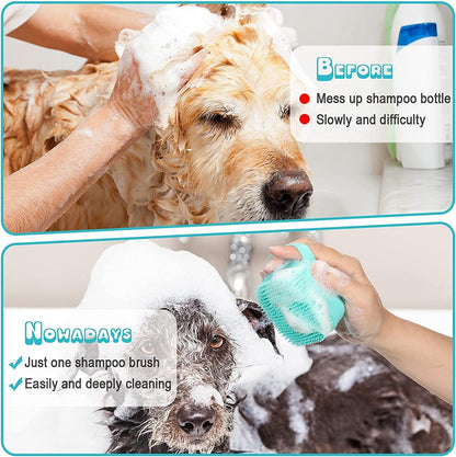 7pcs Pet Grooming Kit, Self-Cleaning Brush Shedding Kit With Nail Clipper, Flea Comb, Shampoo Bath Brush, Finger Toothbrush