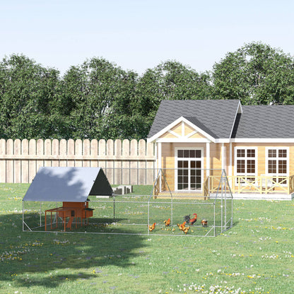 10 x 20 x 6.5 Chicken Coop Cage, Outdoor Hen House w/Cover & Lockable Door