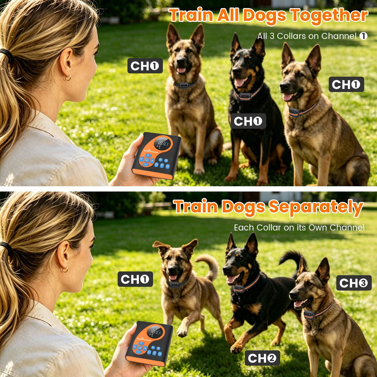 2 In 1 Wireless Dog Fence System With Training Collar Invisible Dog Fence IP68 Waterproof With 722FT Adjustable Range Beep Vibration Static Shock