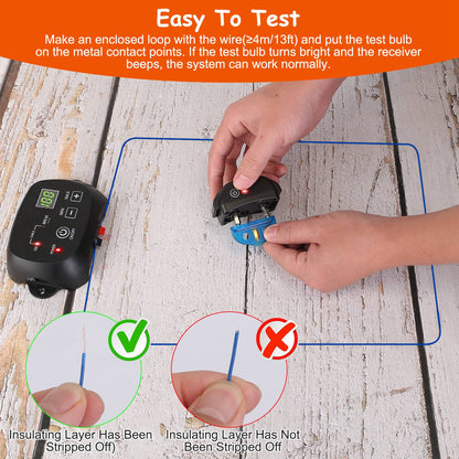 1Set Dog Fence System Pet Containment System With One Hundred Adjustable Levels IPX7 Waterproof Rechargeable Receiver Underground Fence For Small Medium Large Dog