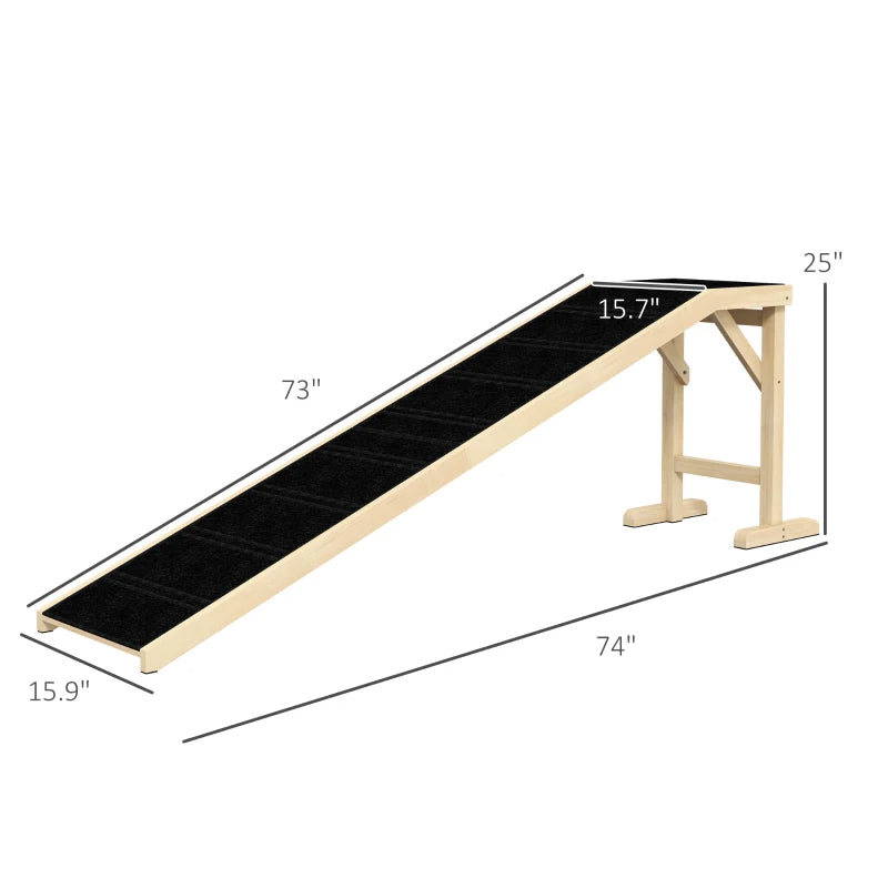Dog Ramp For Bed, Pet Ramp For Dogs With Non-Slip Carpet And Top Platform