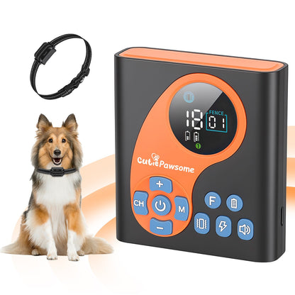 2 In 1 Wireless Dog Fence System With Training Collar Invisible Dog Fence IP68 Waterproof With 722FT Adjustable Range Beep Vibration Static Shock