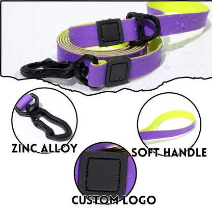 Honeycomb Embossed Dual-Color Pet Leash Set Is Stylish And Fashionable. The Embossed Surface Enhances The Leash's Grip, Preventing Slippage When Held. The Product Is Waterproof, Wear-resistant, Odor-r