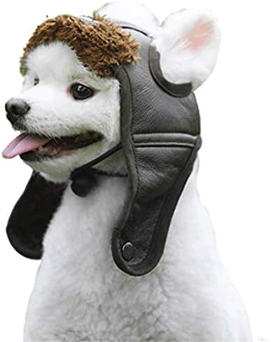 Leconpet Dog Aviator Hat, Dog Winter Pilot Hat with Ear Flaps for Cold Weather (XXL, Black)