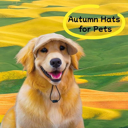 Pet Baseball Cap with Ear Holes - Multi-Color Sun Visor Hat for Dogs & Cats, Summer & Fall Beach Headwear for Puppies & Kittens (Green, M)