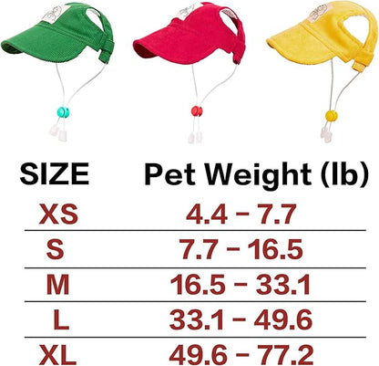 Pet Dog Baseball Cap, Cat Hat, Cat Dog Sun Cap with Ear Holes, Adjustable Puppy Outdoor Sun Hat (Brown, Small)