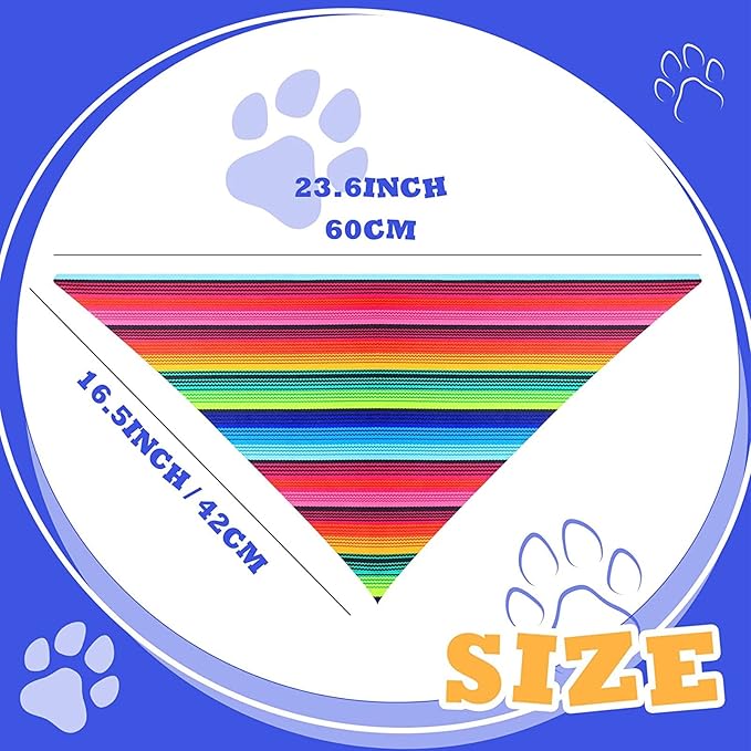 Ramede 3 Pcs Sombrero Hat Pet Mexican Serape Poncho Costume Include Cinco De Mayo Mexican Dog Bandana Fiesta Triangle Bib Summer Round Sunglasses for Small Large Dog Birthday Gift Party Decor Puppy