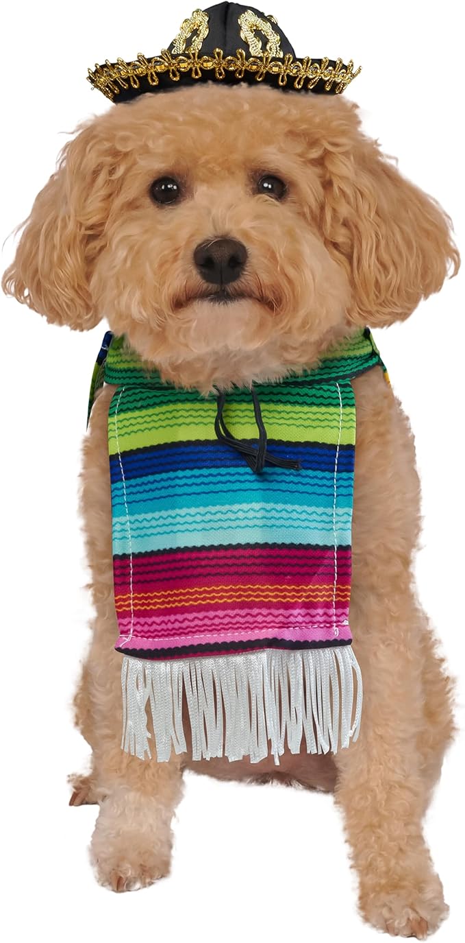 Rubies Serape and Hat Pet Costume Pet Costume for Dogs or Cats, XL